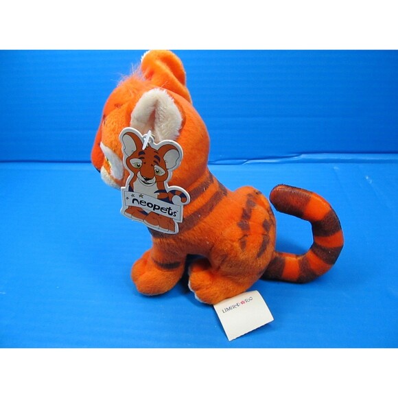 Neopets Orange Kougra Plush 7” 2006 Limited Too Striped Tiger Plushie W/ Tag - Picture 3 of 9